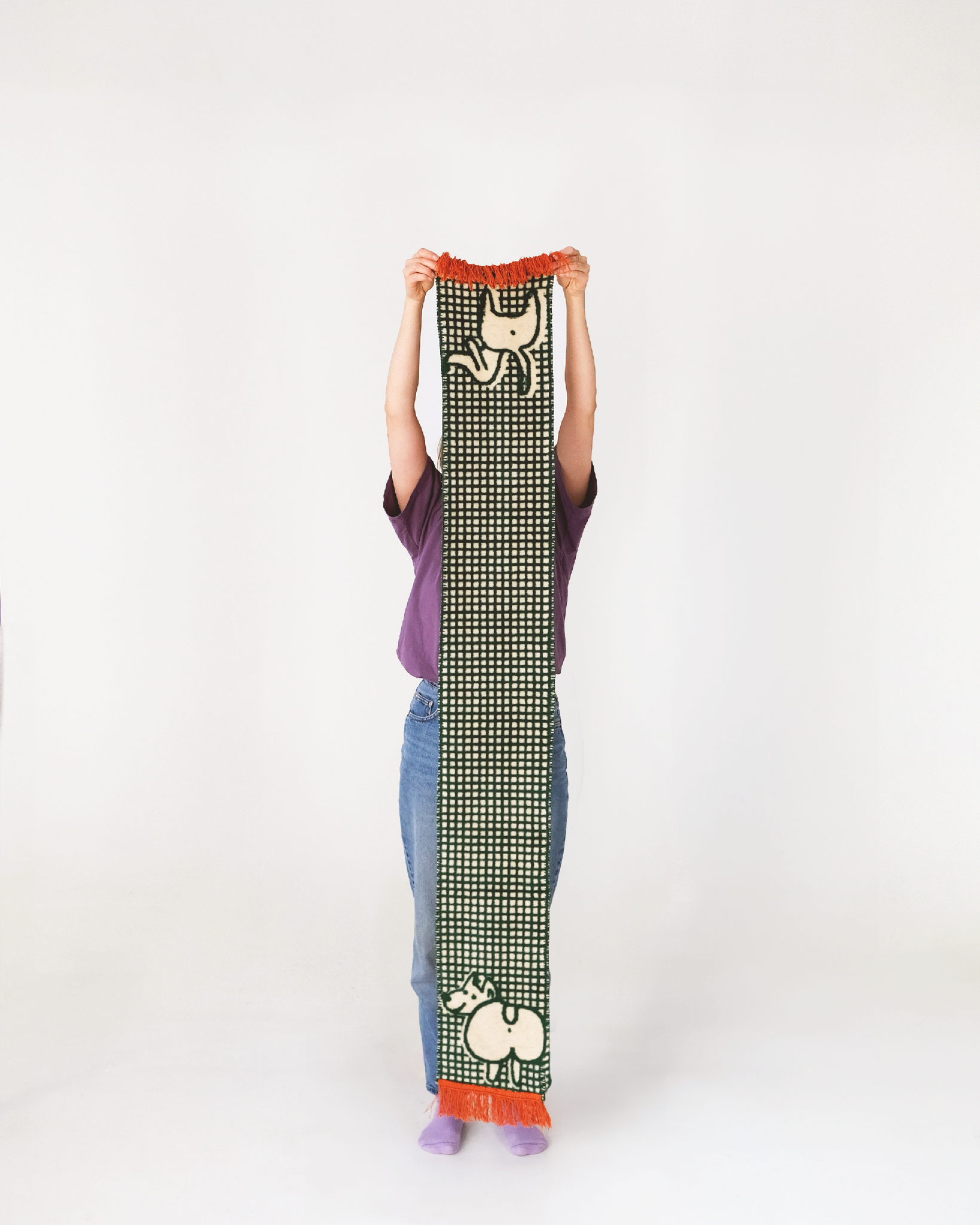 Prawa strona szalika ZADKI.