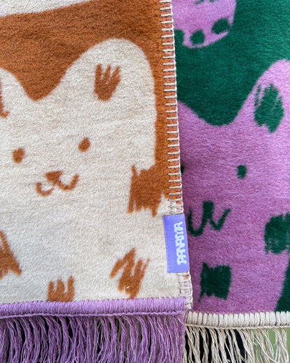 DWA KOTY szalik żakardowy