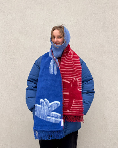 DWA PSY szalik żakardowy